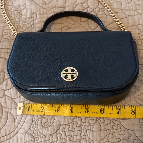 Tory Burch Limited Edition Top Handle Mini Bag Black Gold Crossbody - Picture 14 of 15
